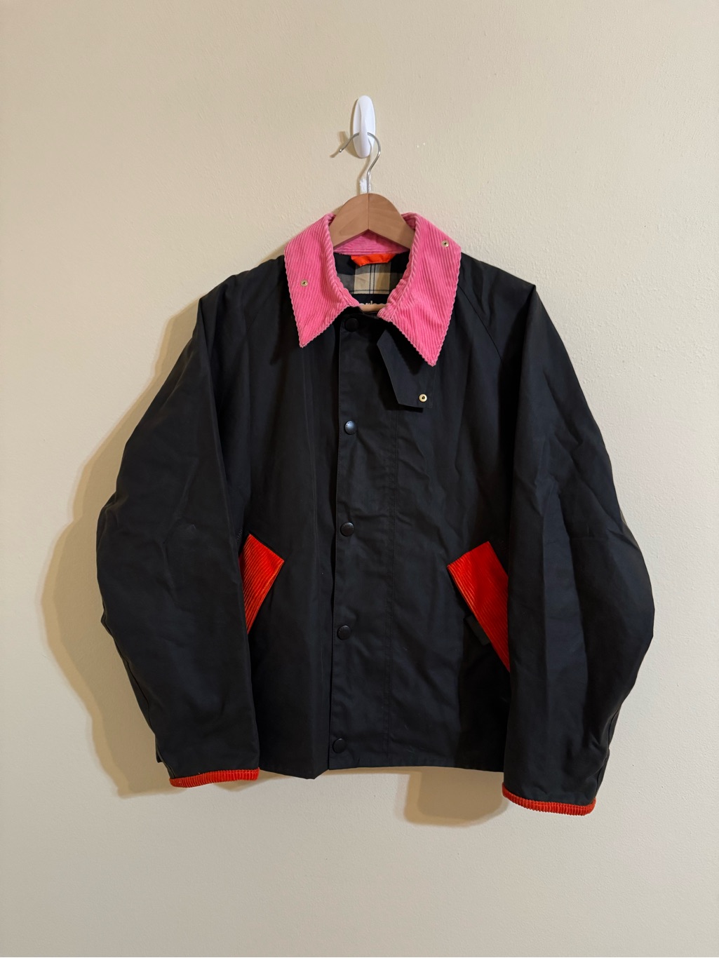 Barbour X Flower Mountain Transport Waxed Jacket Fuchsia Xs